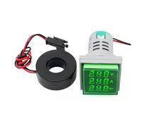 Ampèremètre et voltmètre pour courant alternatif Indicateur numérique LED de tension, de courant, de fréquence, carré, trou de 22 mm, avec voltmètre, ampèremètre et fréquence 0-100 ACT(GREEN)