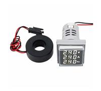 Ampèremètre et voltmètre pour courant alternatif Indicateur numérique LED de tension, de courant, de fréquence, carré, trou de 22 mm, avec voltmètre, ampèremètre et fréquence 0-100 ACT(WHITE)