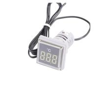 Ampèremètre et voltmètre pour courant alternatif Mini thermomètre numérique à LED en plastique de 22 mm, 50-380 V CA, lumière bleue, rouge, blanche, jaune et verte(Square White)