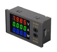 Ampèremètre numérique 3 en 1 pour applications DC, mesure la tension jusqu'à 100 V, courant jusqu'à 10 A (rouge, vert, bleu)