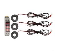 Ampèremètre numérique triphasé, jauge de courant sur rail DIN, AC 80-500 V, 1-100 A, ampèremètre modulaire de 35 mm avec écran HD pour la surveillance de l'alimentation industrielle