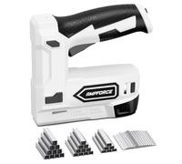 AMPFORCE Agrafeuse Électrique 4V Sans Fil pour Bricolage et Bois Tendre | 2 en 1 pour tapisserie et bricolage léger, avec agrafes Type 53 et clous Type 47 ; non conçue pour bois dur ni moquette.