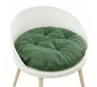 AmphaDeco Épais Coussin De Sol Ronde avec Attaches,Coussin Rond 30cm Confortable,Doux Et Antidérapant,Lavable,Galette De Chaise pour Intérieur Et Extérieur Manger,Vert,30x30x8cm