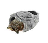 Amphibian Habitat Decor - Stone Hideaway for Privacy | Composite with Mossy Finish & Aquatic Safe Coating for Fish Tank, Geckos, Tortoise and Vivarium Landscaping Design Tasks