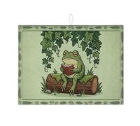 Amphibian Tapis de séchage à vaisselle pour comptoir de cuisine, tapis d'égouttoir à vaisselle absorbant en microfibre pour café 45,7 x 61 cm, vert nature