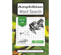 Amphibian Word Search Puzzle Book: Word Searches with Easy to Read Print about Frogs, Toads, Salamander and More [6x9 inches, 110 pages] 50+ Puzzles ... Gift for Vacations, Holidays and Free Time