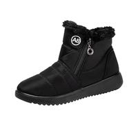 Amphibiens de la Mode des Hommes Femmes d'Hiver Résistant à l'Eau Anneau Crochet Plat Garder au Chaud Bottes de Neige Confortable Bottes Moyennes Bottes Talons Hauts, Noir 1, 39 EU