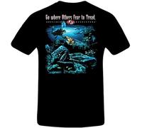 Amphibious Outfitters Baddest Frog in The Pond T-Shirt for Scuba Divers Men's Fashion Crew Neck Short Sleeves Cotton Tops Clothing, Black Black