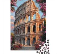 Amphithéâtre Romain Ancien Puzzle 1000 Pièces Papier pour Adultes Paysage Architecturé au Coucher du Soleil Détente Décor Activités en Famille 52x38cm/1000pcs