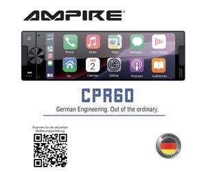 AMPIRE CPR60 Smartphone 1-DIN Autoradio Écran Tactile DAB+ AHD Entrées Caméra