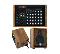 Ampli 90W RMS bois pour instruments acoustiques et voix 3 entrées et 2 sorties symétriques équaliseur 3 bandes sur les 3 lignes