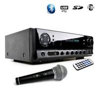 ampli hifi stereo karaoke home-cinéma ltc auio atm6500bt 100w + 3x20w + usb bluetooth fm aux dvd + micro