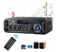 Ampli stéréo-50W-2 canaux-BT5.0-FM/USB/SD/AUX/micro-écho réglable-110-240V/12V-5A-home cinéma-karaoké