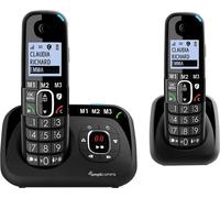 Amplicomms Amplicomms BT1582 Téléphone domestique duo sans fil pour la ligne fixe - Blocage des appels indésirables - 3 touches de mémoire directe - Mains libres