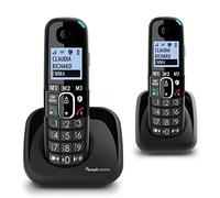 Amplicomms Téléphone DECT sans fil BigTel 1502 Duo – 2 combinés, grosses touches, Audio-Boost
