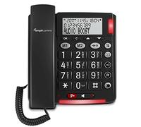 Amplicomms BigTel 48 Plus, téléphone Filaire à Grosses Touches, Fonction Mains Libres, Amplification Audio +40dB, sonneries Extra Fortes, Compatible avec Les Aides auditives