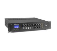 Power Dynamics PRM1202 Amplificateur 2 Zones 100V 2X 120W - Noir, USB/SD/MP3, Amplificateur Bluetooth, Lecteur MP3, Entrée Microphone, Idéale pour Sonoriser Une Pièce ou Passer des Annonces