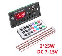 Amplificateur 2x25W 50W DC 7-15V,carte décodeur MP3,Bluetooth 5.0 12V,lecteur MP3 pour voiture,USB FM,enregistrement d'appel,Support de commutation de dossier - Type 2x25W Amplifier