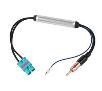 Amplificateur Antenne Autoradio, Adaptateur Antenne Autoradio avec Double Fakra vers DIN, Amélioration du Signal FM/AM/Dab, Installation Facile pour Voitures et Autoradios Tous Modèles
