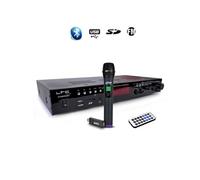 Amplificateur LTC ATM6000BT stéréo HIFI Karaoké 100W USB/SD/MP3/Bluetooth avec Microphone à main UHF sans fil