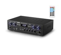 Amplificateur Audio 4 Canaux, Donner Bluetooth 5.0 Amplificateur de Puissance Audio, Amplificateur HiFi 440W avec USB, SD, FM, écho 2 entrées Micro, RCA, LED, pour Studio, Maison, MAMP5