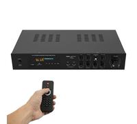 Amplificateur audio 600 W 5.1 canaux avec Bluetooth 5.0, SD/USB/RCA/AUX/MP3, radio FM, écran LED, télécommande, double ports microphone, amplificateur home cinéma HiFi pour karaoké et voiture