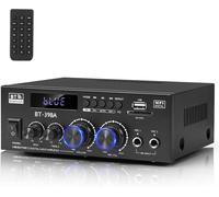 Amplificateur Audio, Amplificateur HiFi, Amplificateur stéréo 600W 2 Canaux, Bluetooth 5.0, 12V 220V, LCD, Hi-FI, Radio FM Portable, entrée SD Card/USB, pour la Maison ou la Voiture