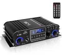 Amplificateur Audio, Amplificateur HiFi, Amplificateur stéréo 600W 2 Canaux, Bluetooth 5.0, 12V 220V, LCD, Hi-FI, Radio FM Portable, entrée SD Card/USB, pour la Maison ou la Voiture