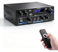 Amplificateur Audio,Amplificateur HiFi Bluetooth Stéréo, Récepteur AK55 2-canaux 70W×2 Max 600W Numérique Amplificateur de Puissance Amplificateur Audio 12V 220V Maison Ou Voiture