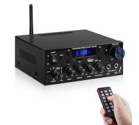 Amplificateur Audio Domestique,KS-33BT Bluetooth 5.0 HiFi Amplificateur,RMS 60Wx2 Max400Wx2 Récepteur d'Amplificateur Stéréo W/Echo,USB/SD/AUX/BT.C/FM Microphone pour Home Cinéma,Voiture,Fête,Karaoké