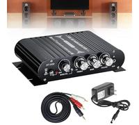 Amplificateur audio HiFi Bluetooth, RMS 80 W x 2 + 80 W ST-838 Mini amplificateur Hi-Fi avec sortie Bluetooth classe D, régulateur de basses et aigus, amplificateur stéréo classe D 2.0 (adaptateur