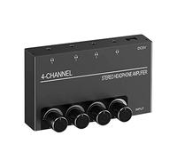 Amplificateur Audio StéRéO 4 Canaux pour Casque, SéParateur de Casque avec 4 Sorties Casque 3,5 mm et EntréE Audio 3,5 Mm