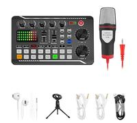 Amplificateur audio stéréo Microphone de carte son dédié for la diffusion en direct, carte F998 avec Interface Audio (en option) avec effets de mixage DJ, changeur de voix Portée de transmission étend