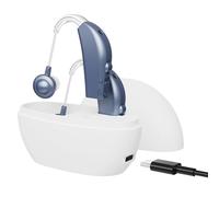 Amplificateur auditif numérique - Paire d'amplificateurs de son pour amélioration auditive personnelle, amplificateur auditif numérique rechargeable avec autonomie d'une journée, bleu moderne