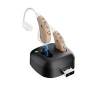 Amplificateur Auditif Rechargeable - JINGHAO Amplificateur de Son Derrière l'oreille, Amplificateur Sonore, amplificateur d'oreille, support de bruit surround de haute qualité, station de charge USB