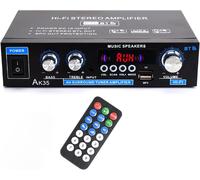 Amplificateur Bluetooth 5.0 Hifi Stéréo Mini Récepteur Audio Numérique Amplificateur De Puissance Avec Usb, Sd, Fm, 2 Microphone Entrée Echo, Rca (Ak45 Pro)