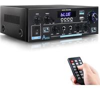 Amplificateur Bluetooth 5.0 Hifi Stéréo Mini Récepteur Audio Numérique Amplificateur De Puissance Avec Usb, Sd, Fm, 2 Microphone Entrée Echo, Rca (Ak45 Pro)