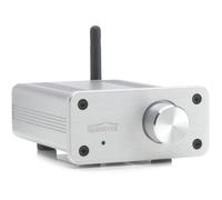 Mini Amplificateur Bluetooth - Marmitek BoomBoom 460 - aptX - 2x 20W RMS - AUX - Connexion Haut-Parleur Passif - Contrôle du Volume - Boîtier Métallique - Connectez vos Anciennes Enceintes - Argent