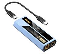 Amplificateur Casque DAC USB-C, décodeur Audio Portable, Son Hi-FI sans Perte, Puce ES9028Q2M, Sortie Casque Double 3,5 mm & 4,4 mm, pour PC, téléphones Mobiles, iPad (Bleu)