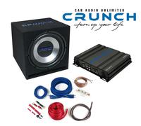Amplificateur Crunch CBP500 2 canaux bass pack + sous-boîte Bass Reflex +...