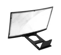 Amplificateur D’écran de Téléphone Incurvé 12 Pouces Noir | Acrylique Abs, Grossissement 3 à 4 Fois, Support Pliable, Compatible avec Plusieurs Modèles