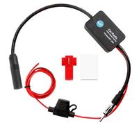 Amplificateur D'antenne Autoradio 12 V Amplificateur D'antenne FM Universel à Gain élevé (25 DB) Adhésif à Faible Bruit et Clip Rouge pour Antenne Radio FM de Voiture
