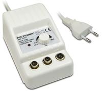 Amplificateur d'Antenne TV Intérieure pour Chaînes TNT,Compatible 4G-5G,Gain 26 dB,2 Sorties avec Prise TV 9,52 mm-Alimentation Secteur-Blanc