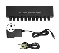 Amplificateur de casque Aux Mini Jack, entrée 3.5mm, canal 1 entrée 10 sorties, adaptateur d'amplificateur de son stéréo, distributeur 100-240V, prise UK