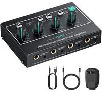 Amplificateur De Casque, Mono/Stéréo 4 Canaux Amplificateur Audio Professionnel, Séparateur De Casque Volume Indépendantes Trs 3,5 Mm / 6,35 Mm Pour Scène Clavier De Guitare Basse[YIN4181823]