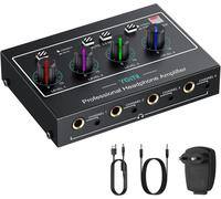 Amplificateur De Casque Professionnel Avec Effets Rgb Mono/Stéréo 4 Canaux Amplificateur Audio Séparateur De Casque Volume Indépendantes Trs 3,5 Mm / 6,35 Mm[VIT691147]