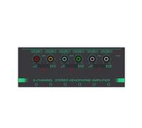 Amplificateur de Casque stéréo 6 canaux Mini répartiteur d'écouteurs Portable Mélangeur à très Faible Bruit for Moniteur de Studio d'enregistrement(PH600-Green)