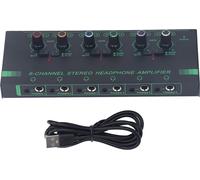 Amplificateur de casque stéréo 6 canaux mono - switching Mini Signal Splitter pour MIC