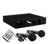 Amplificateur de fête karaoké 170 watts USB MP3 Bluetooth commutable en kit, 2 microphones inclus