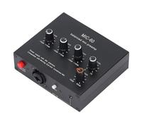 Amplificateur de Gain de Micro de Préampli de Microphone, Amplificateur Audio, avec Entrées XLR de 3,5 Mm, 6,5 Mm, Prend en Chargé le Réglage de tonalité LOW, MID, HIGH, Réglage